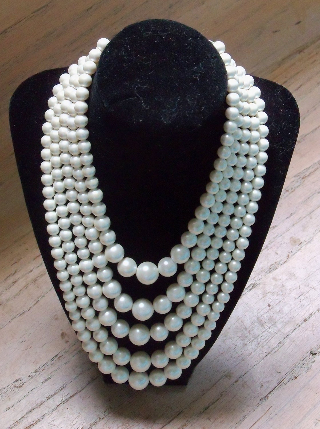 Vintage Pearl Necklace 5 Strand Wedding Bridal Bride Special Occasion Gift