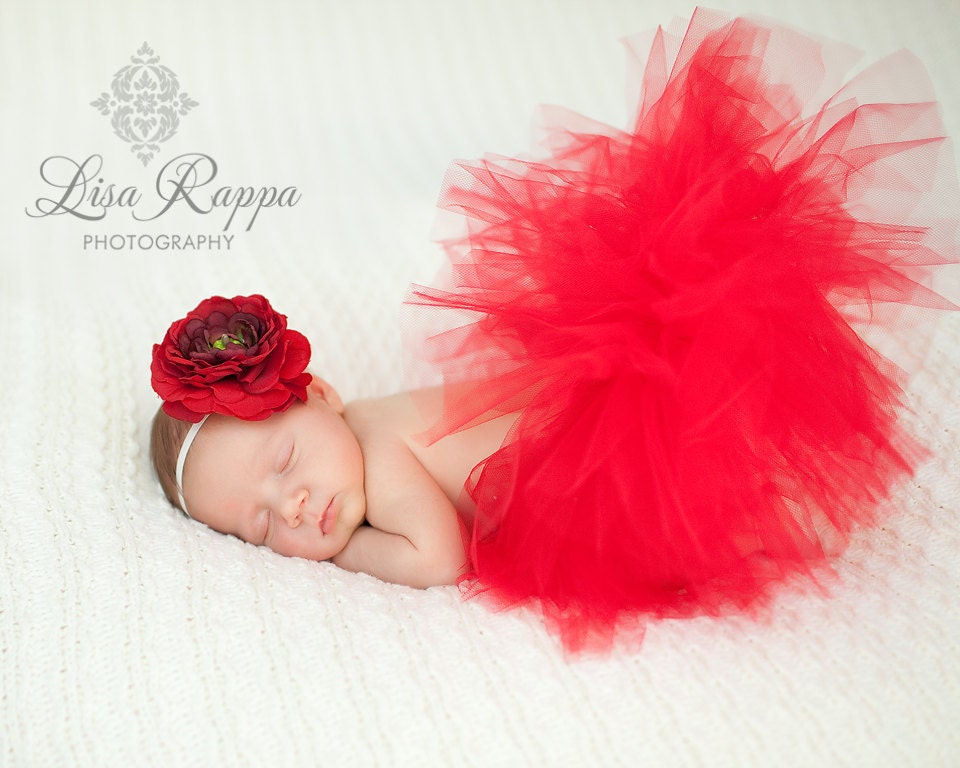 Ready to ship - Newborn Baby Photo Prop Red Tutu Set