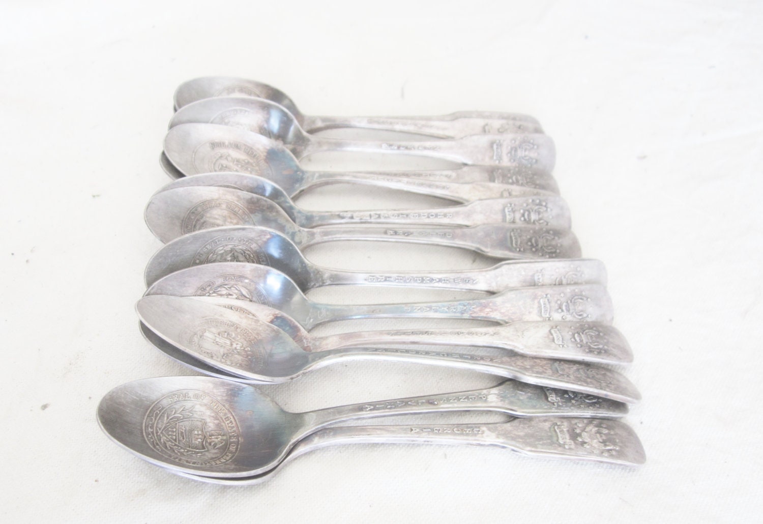 Vintage Silverplate Spoons International Silver Co. BiCentennial Decorative Instant Collection