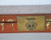 Red Chinoiserie Box with Brass Hardware