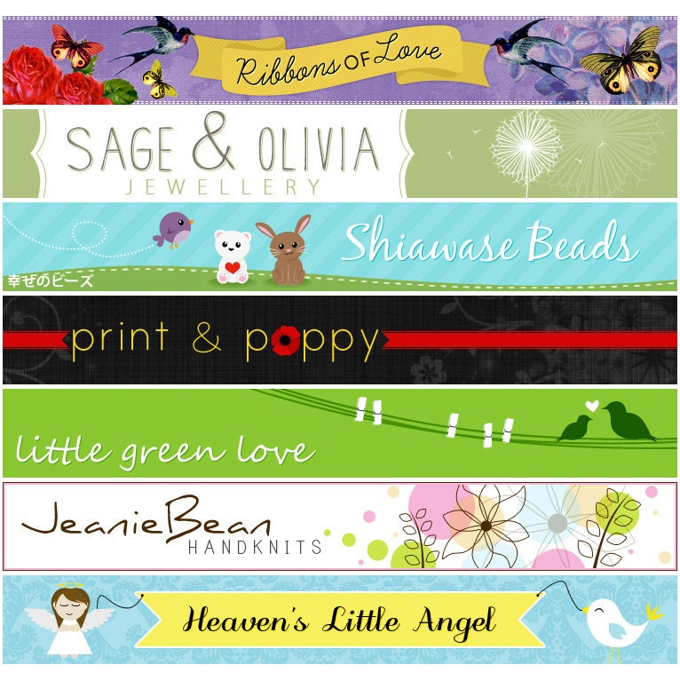 Custom Etsy Banner Package - banners, avatar, listing image, original, one-of-a-kind
