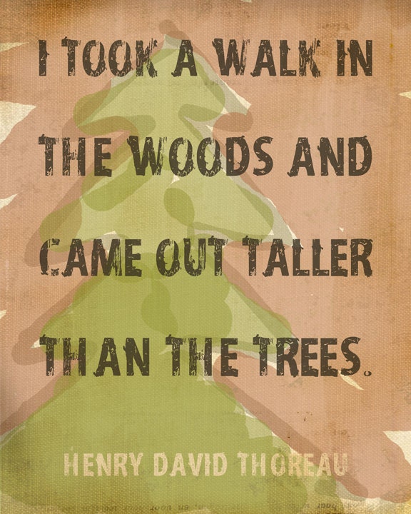 I Took A Walk In The Woods Quote by Thoreau - 8x10 Print
