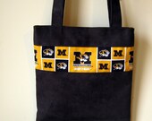 large tote bag ----  black suede with MIZZOU color block