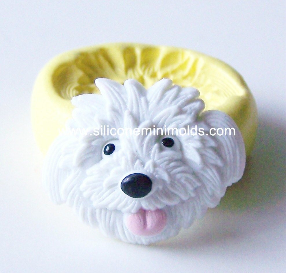Dog mold 290 - silicone mold, craft mold, porcelain mold, jewelry mold, food mold, pop up mold, clays mold, flexible mold