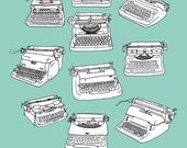 Illustration of Vintage Typewriters 8.5 x 11