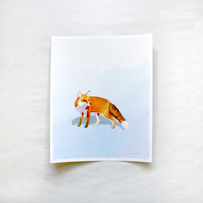 animal painting - original art - "Fox 1"