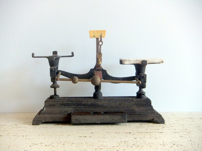 Antique Scale for Weighing Cream, Henry Troemner, Rustic, Farmhouse
