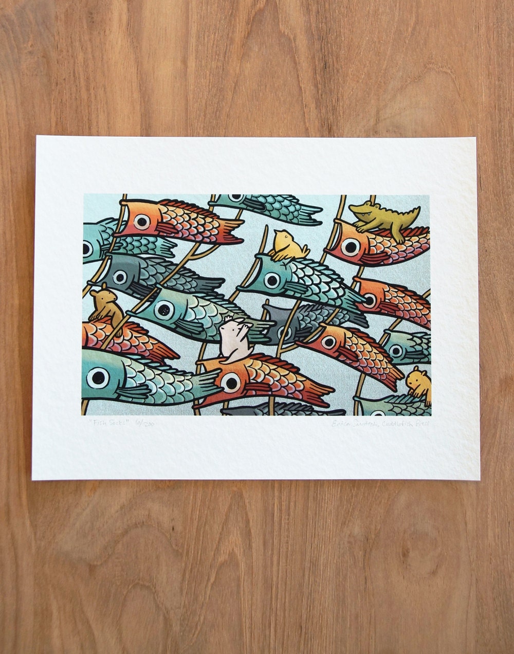Fish Socks, 11" by 8.5" Limited Edition Giclee Print