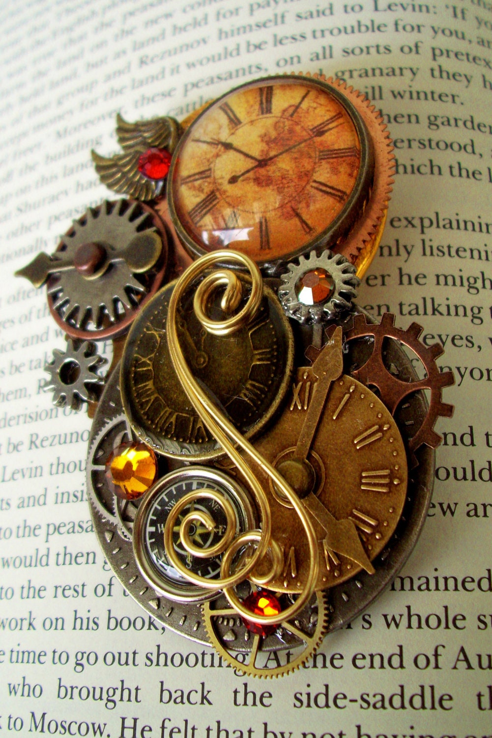 Steampunk Brooch Pin128 Clockwork Design By Designsbyfriston 1864