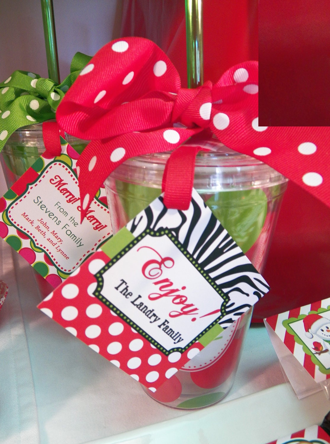 Printable Personalized Christmas Gift Tags - Zebra Dot Collection Il_570xn