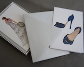 Bridal Fashion Illustration Note Cards (Set B)