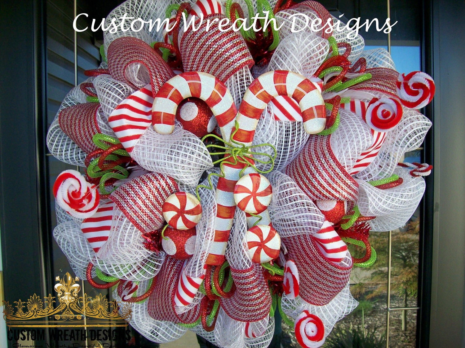 Candy Cane Christmas Wreath
