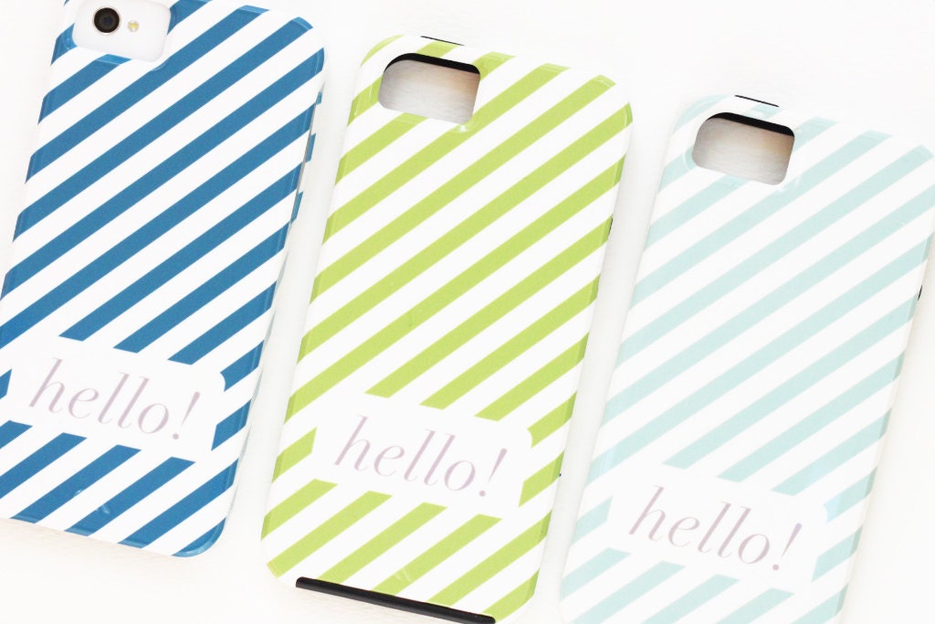 Custom iPhone 5 or 4 Case - Neapolitan Stripe Collection