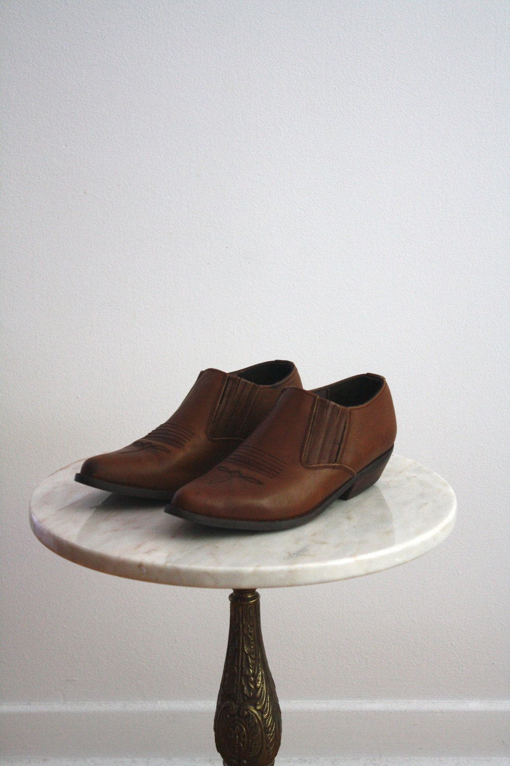Brown ROPERS - Cowboy Boots Leather Low - Women's 7 7.5 - 1980s VINTAGE