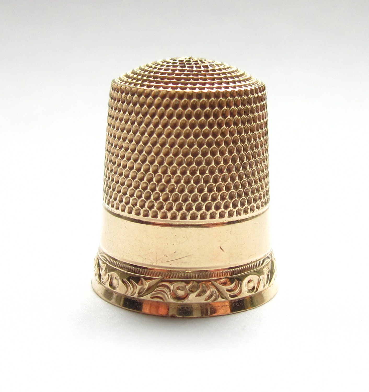 Antique Edwardian Solid Gold Sewing Thimble By Magwildwoodscloset