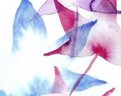 Leaves, wet in wet, original watercolor