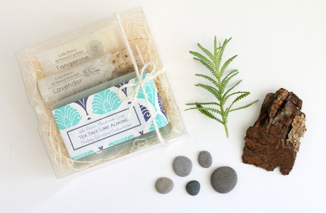 Spa Gift Set / Gift Sets / Soap Lip balm and bath salt gift / spa gift for her bath and beauty
