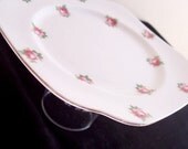 Victoria Cake Stand Cupcake Vintage Rose Flower Pink Party Jewelry Holder Upcycled Vintage Roses Yellow Pink Kitchen Party Hostess Gift