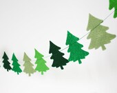 Christmas Trees Felt Garland - Christmas Decor