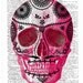 Hot Pink Mexican Skull book print - Dia de los muertos skull- Book Print Vintage Art Print Simple Skull