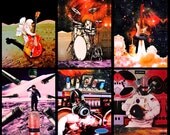 Spaceman 6 Collection - Six 11" x 14" Space Themed Archival Art Prints