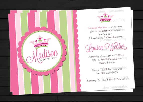 Little Princess Baby Shower Invitation Digital File YOU-PRINT Il_570xn