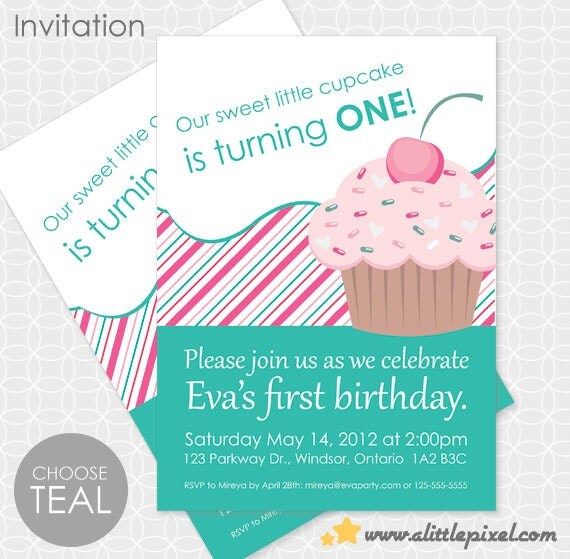 Cupcake Party Invitation - Personalized Printable Il_570xn