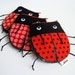 Pink Ladybug by MinneBites / Handmade Lady Bug Bag - Lady Bug Birthday - Crayon Holder - Party Favor - Zipper Pouch - Pink Bag