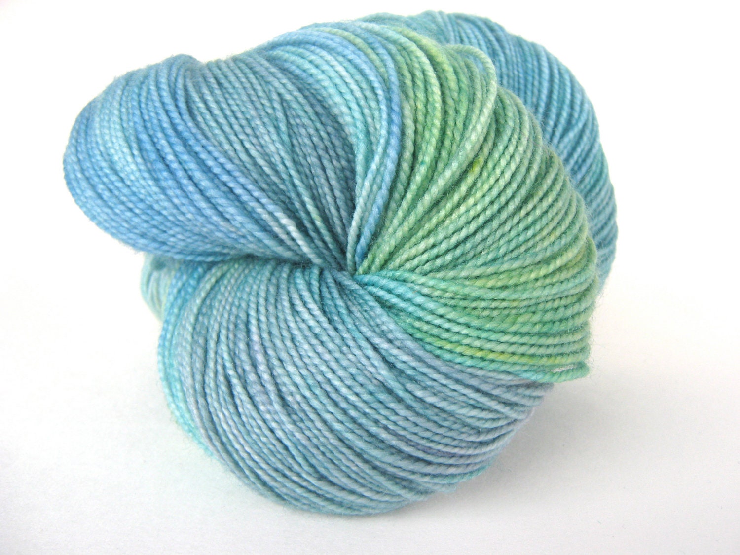 OPAL Hand Dyed Yarn MCN Sock Weight Green and Blue - spinningmulefibers