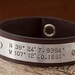 Anniversary Gift For Men - Custom Latitude Longitude Leather Bracelet