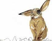 Rabbit Print, Bunny Poster, Unique Wall Art