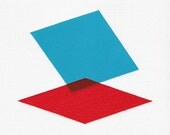 Original painting - "Anaglyph" - 8" x 8" modern geometric abstract art