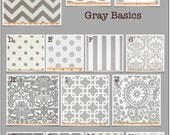 Custom Baby Crib Bedding- Design Your Own Modern Baby Bedding- Gray Basics