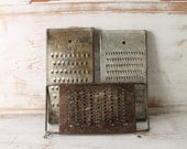 Vintage Metal Graters - Set of Three