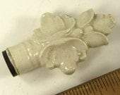 Vintage Lamp Finial Antique Ivory Ceramic Porcelain Deco 1940s