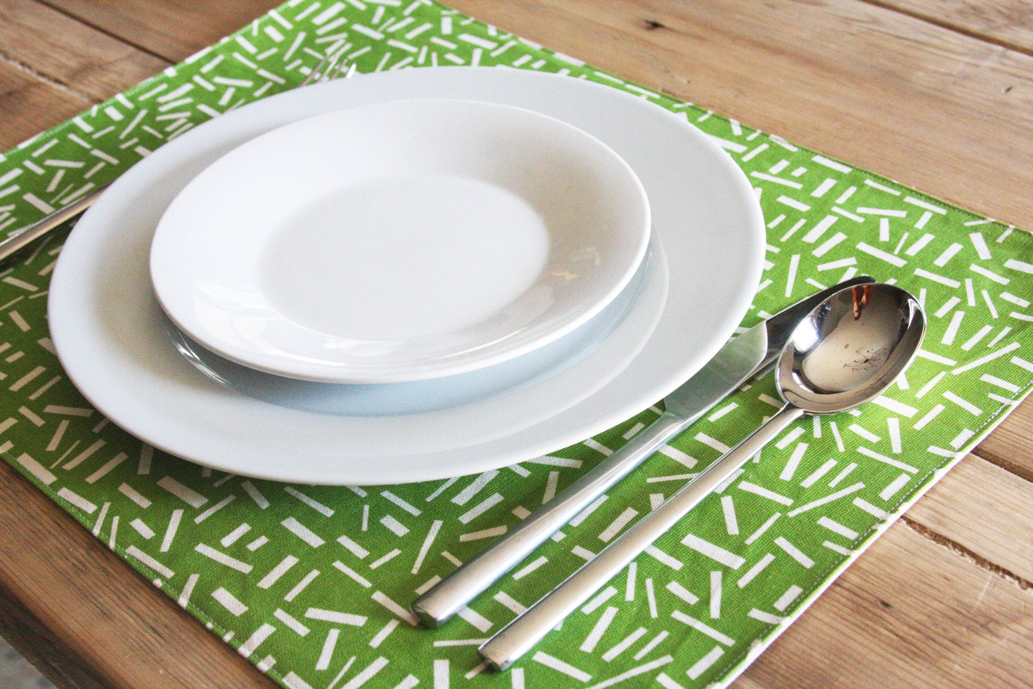 Spring Placemats - Green Fireworks - Set of 4 - FREE SHIPPING