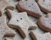 Salt Dough Cinnamon Buttons Hearts and / or Stars Set of 12 buttons