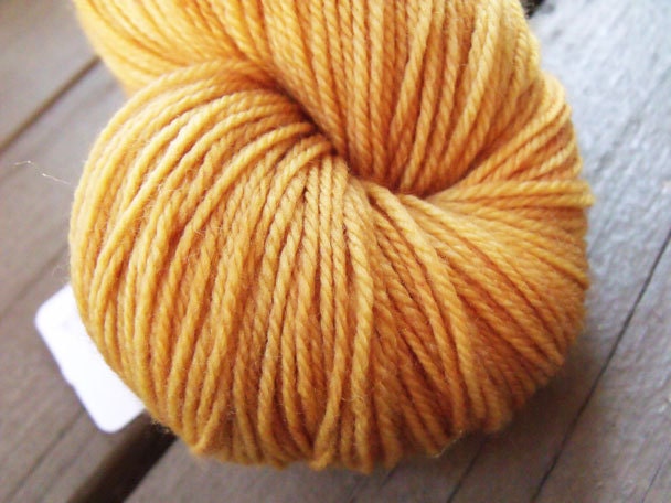 Sock Yarn Hand Dyed in Harvest Gold