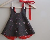 Piper Jane's Reversible Pinafore, sizes 6 months to 18 months, made to order - Stripey Bunnies & Star Bright