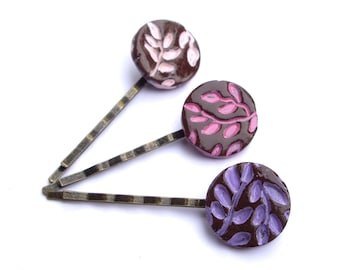 Hair pins, Purple hairpins, pink hair pins