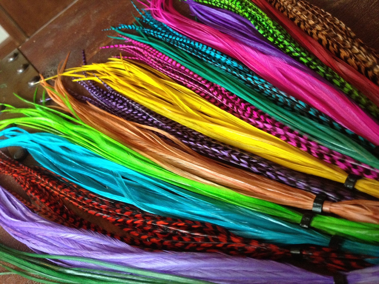 REAL Feather Hair Extensions 12FOR17 Long Feather Extensions Salon Colorful and Natural Extra long Loose Feathers Kit