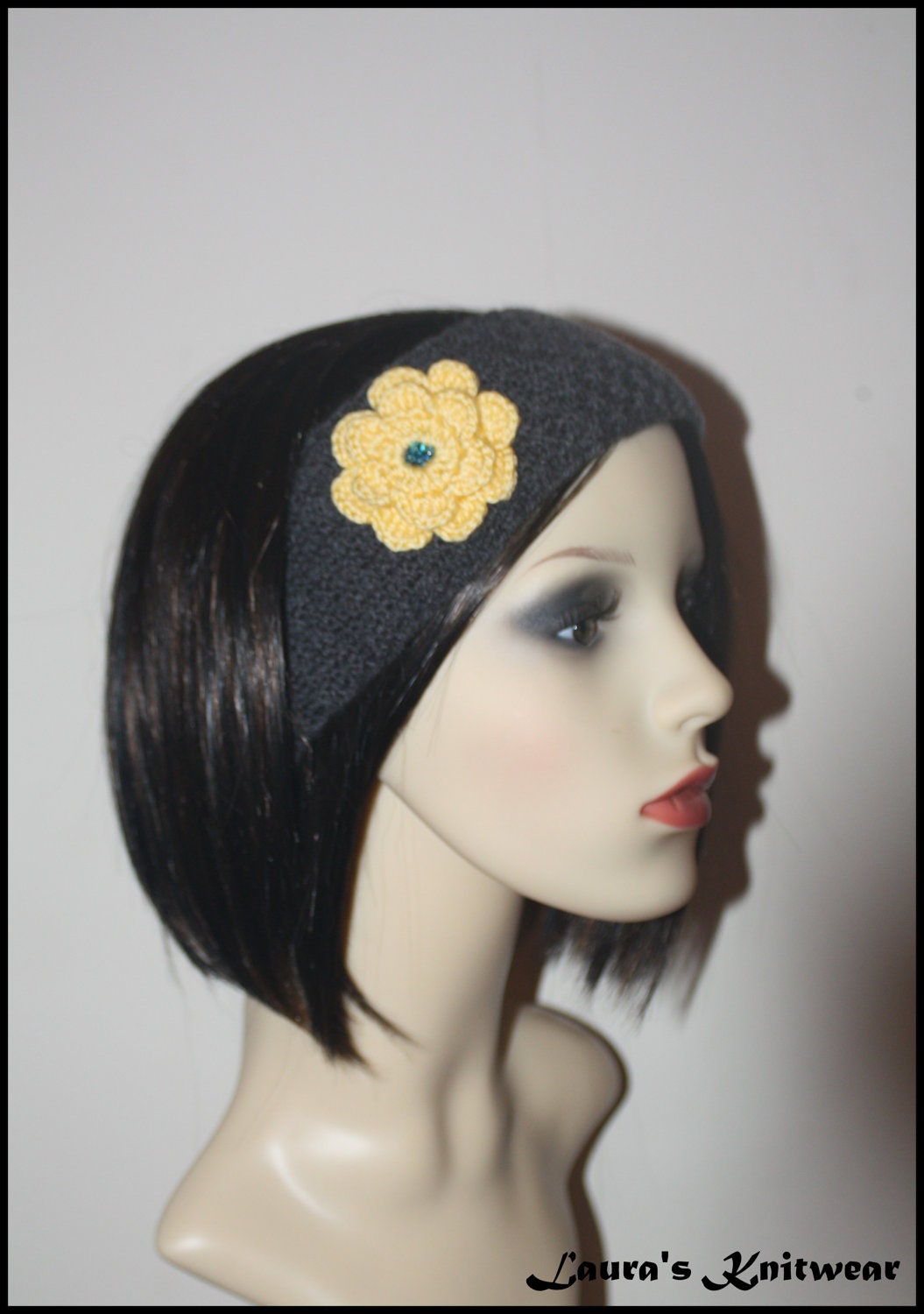 Earwarmer Headband With Yellow Flower