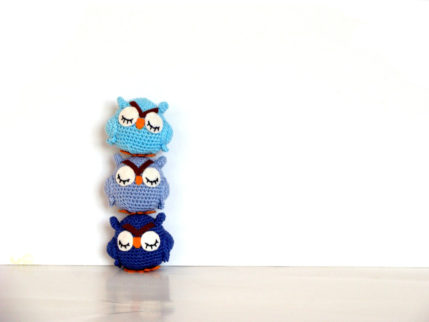 Sleepy owl stuffed animals owl home decor toys set of 3 - zolayka