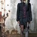 Deep Violet Purple Black Lace, Cotton Canvas, Large Skeleton Key, Patchwork Jacket with Skull and Cross Bone Pirate Cuffs, Corset, Hood