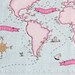 3/4 Yard Nautical Map in Breeze Blue, Out to Sea by Sarah Jane for Michael Miller Fabrics, 100% Cotton Fabric