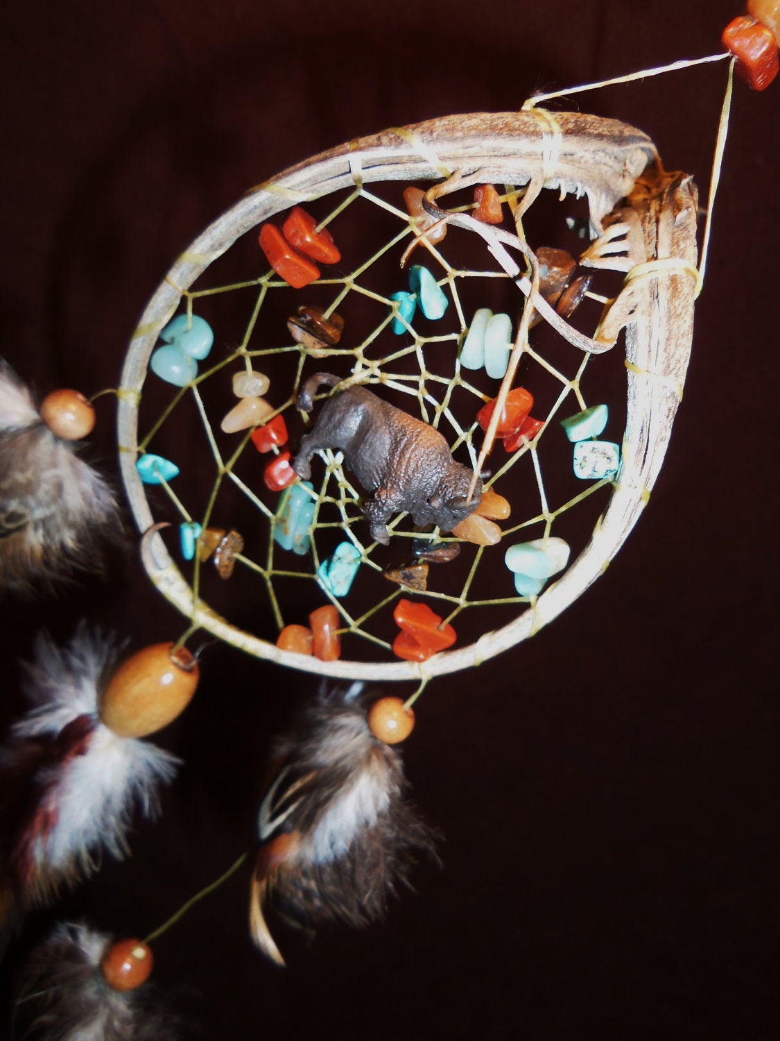 Buffalo Dream Catcher- Running Free- Devils Claw Dream Catcher