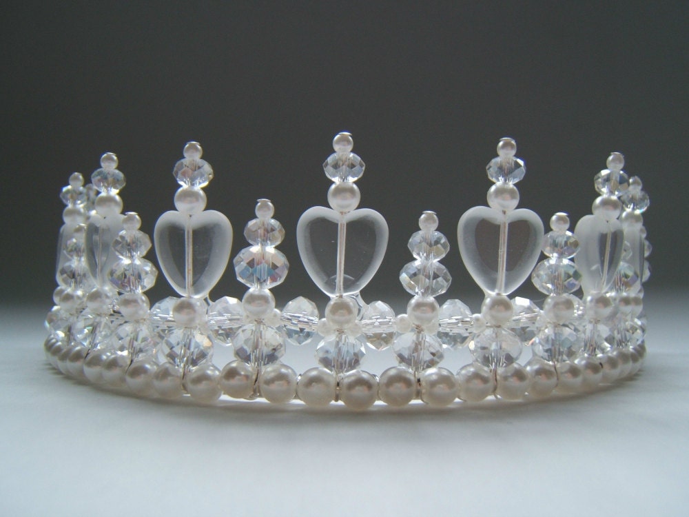 Crystal and Glass Heart Child's Princess Tiara
