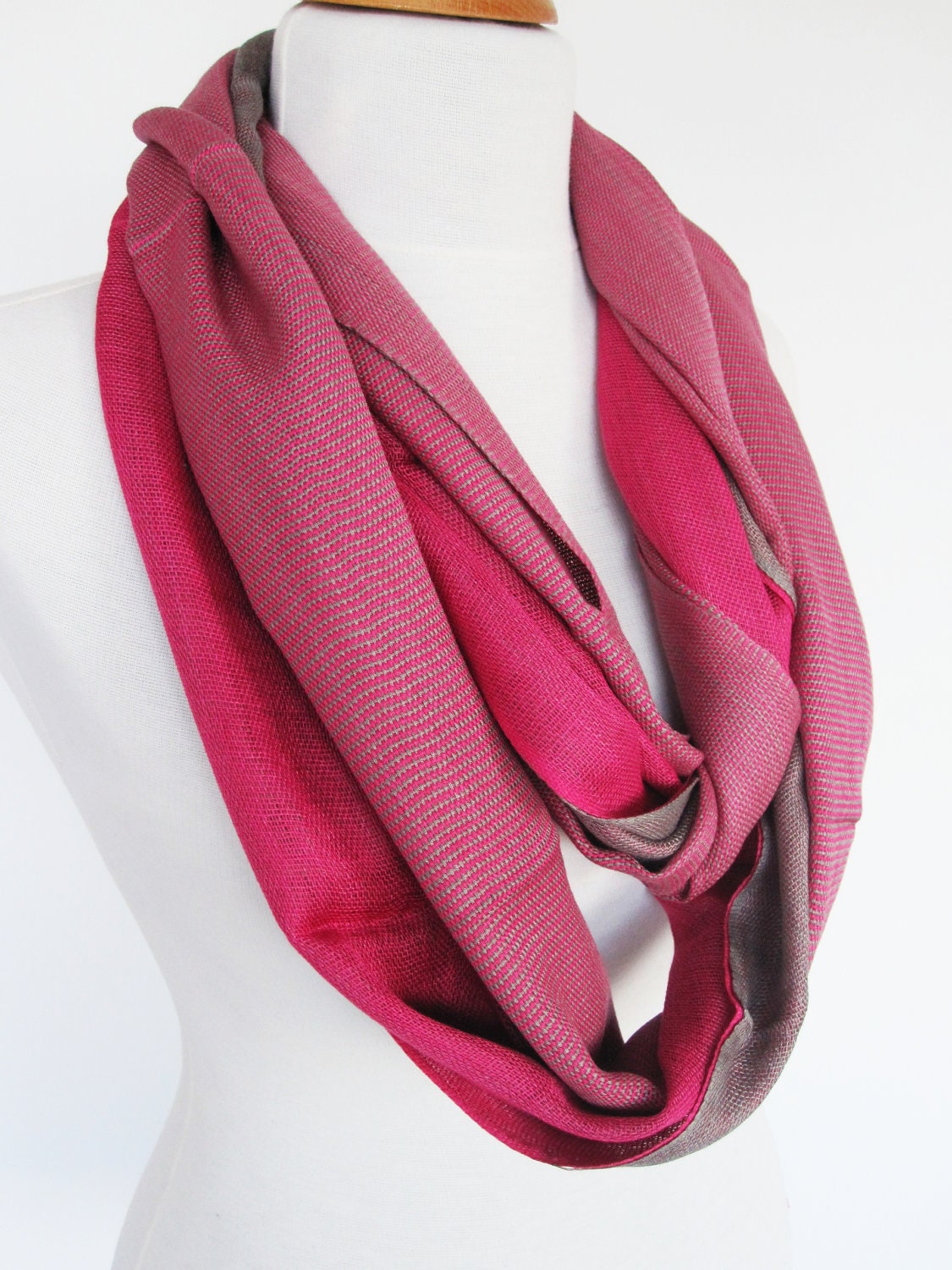 Pink Organic Cotton Scarf, Long Scarf, Gift For Her