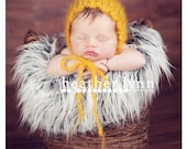 Newborn Mustard Pixie Mohair Bonnet- Newborn Photography Props- Matching with Mohair Wraps- 14 colors available- choose any color