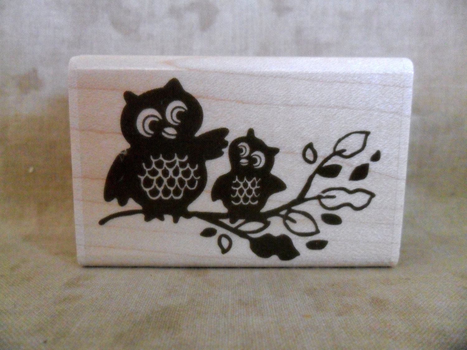 Owl Family Rubber Stamp by Stampabilities-FREE SHIPPING